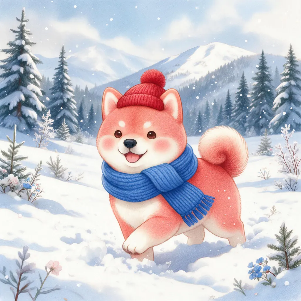 The snow picture again, now with a red beanie